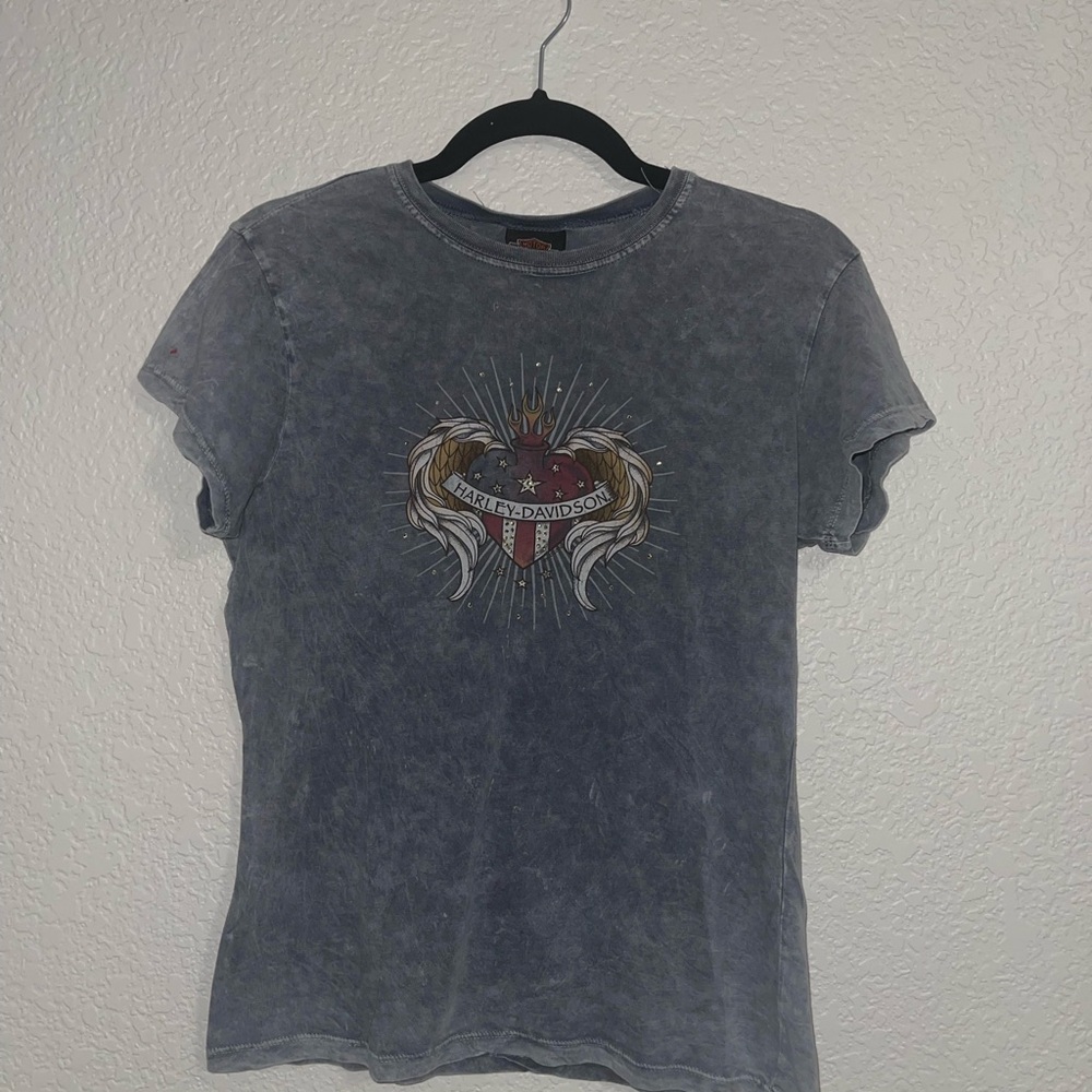 Harley-Davidson Women's Gray Heart Graphic Tee